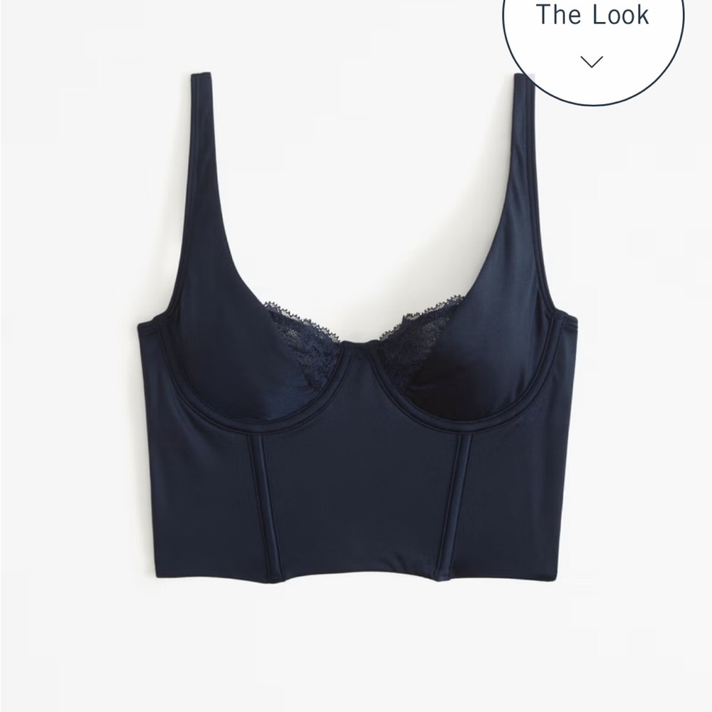 Navy Abercrombie & Fitch lace corset